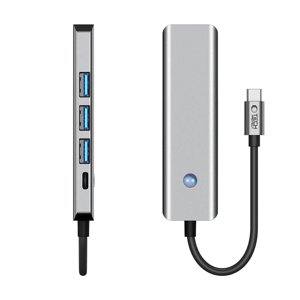 Hurtownia GSM - Adaptér Tech-Protect HB01 HUB 5in1 USB-C + USB-A 3.0 + HDMI 4K60Hz + PD 100W Space Grey - THP3866 - {ean13} - Hurt