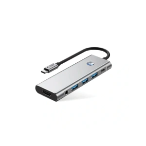 Hurtownia GSM - Tech-Protect HB04 HUB Adapter 9in1 USB-C + USB-A 2.0 + USB-A 3.0 + HDMI 4K60Hz + SD/TF + PD 100W + Jack 3.5mm Space Grey - THP3867 - {ean13} - Hurt