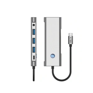 Hurtownia GSM - Tech-Protect HB04 HUB Adapter 9in1 USB-C + USB-A 2.0 + USB-A 3.0 + HDMI 4K60Hz + SD/TF + PD 100W + Jack 3.5mm Space Grey - THP3867 - {ean13} - Hurt