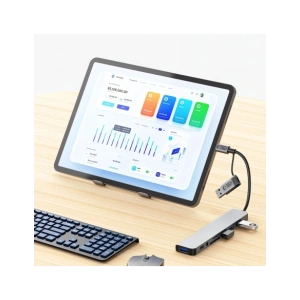 Wholesale Tech-Protect HB06 HUB Adapter 9in1 USB-C + USB-A 2.0 + USB-A 3.0 + SD/TF + Jack 3.5mm Space Grey - THP3868 - {ean13} - Hurt