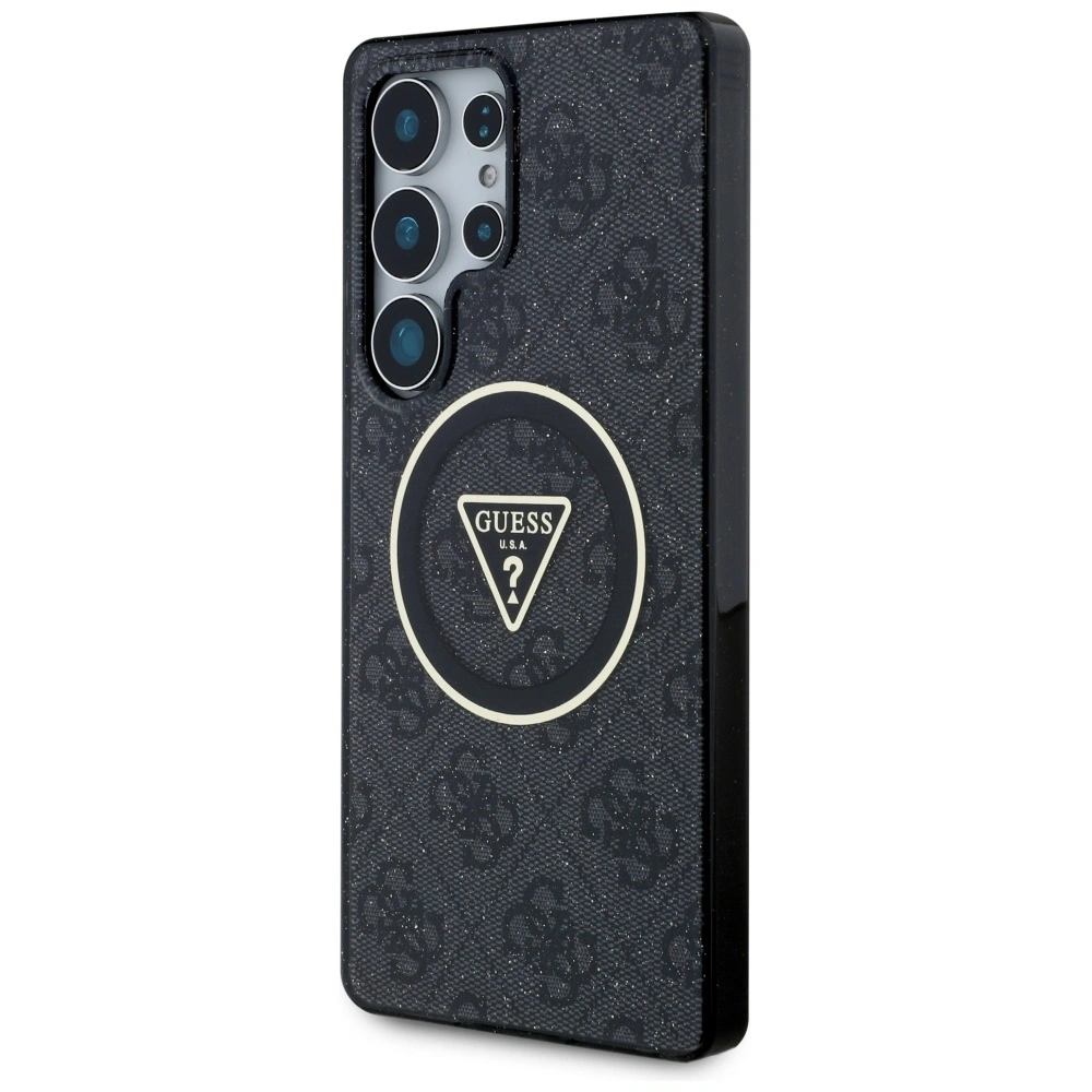 Hurtownia GSM - Etui Guess 4G Glitter Triangle Buttons MagSafe do Samsung Galaxy S25 Ultra czarny - GUE4286 - {ean13} - Hurt