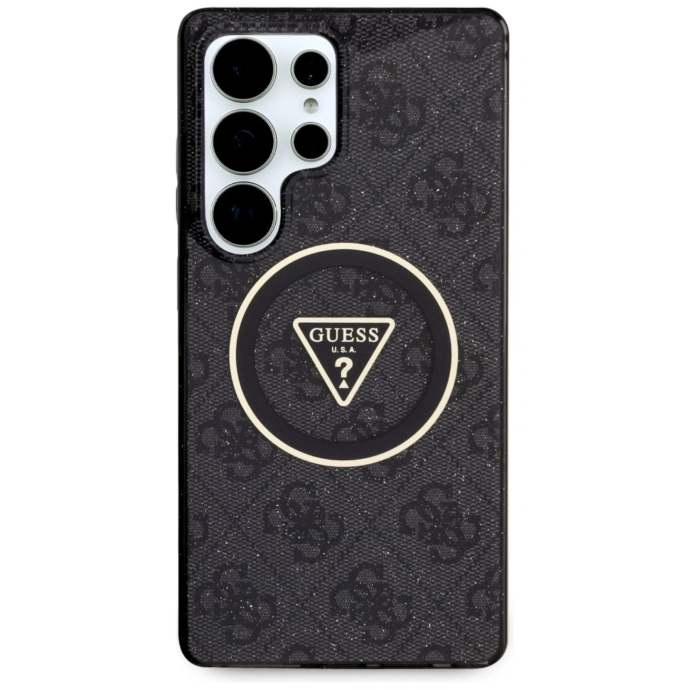 Hurtownia GSM - Etui Guess 4G Glitter Triangle Buttons MagSafe do Samsung Galaxy S25 Ultra czarny - GUE4286 - {ean13} - Hurt