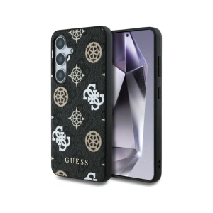 Hurtownia GSM - Etui Guess 4G tištěný barevný vzor pivoňky MagSafe pro Samsung Galaxy S25 černý - GUE4287 - {ean13} - Hurt