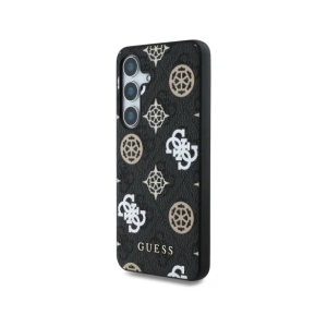 Hurtownia GSM - Etui Guess 4G tištěný barevný vzor pivoňky MagSafe pro Samsung Galaxy S25 černý - GUE4287 - {ean13} - Hurt