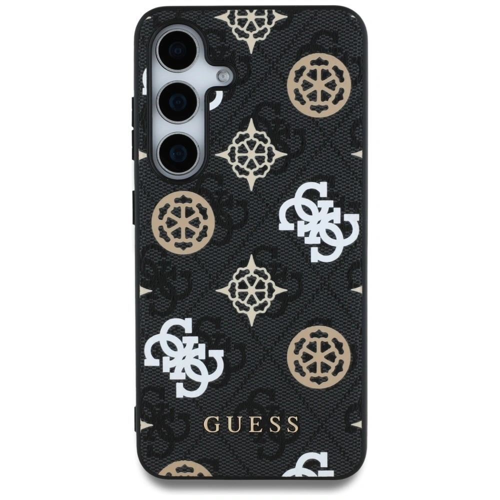 Hurtownia GSM - Guess 4G Bedrucktes Buntes Pfingstrosenmuster MagSafe Samsung Galaxy S25 schwarz - GUE4287 - {ean13} - Hurt