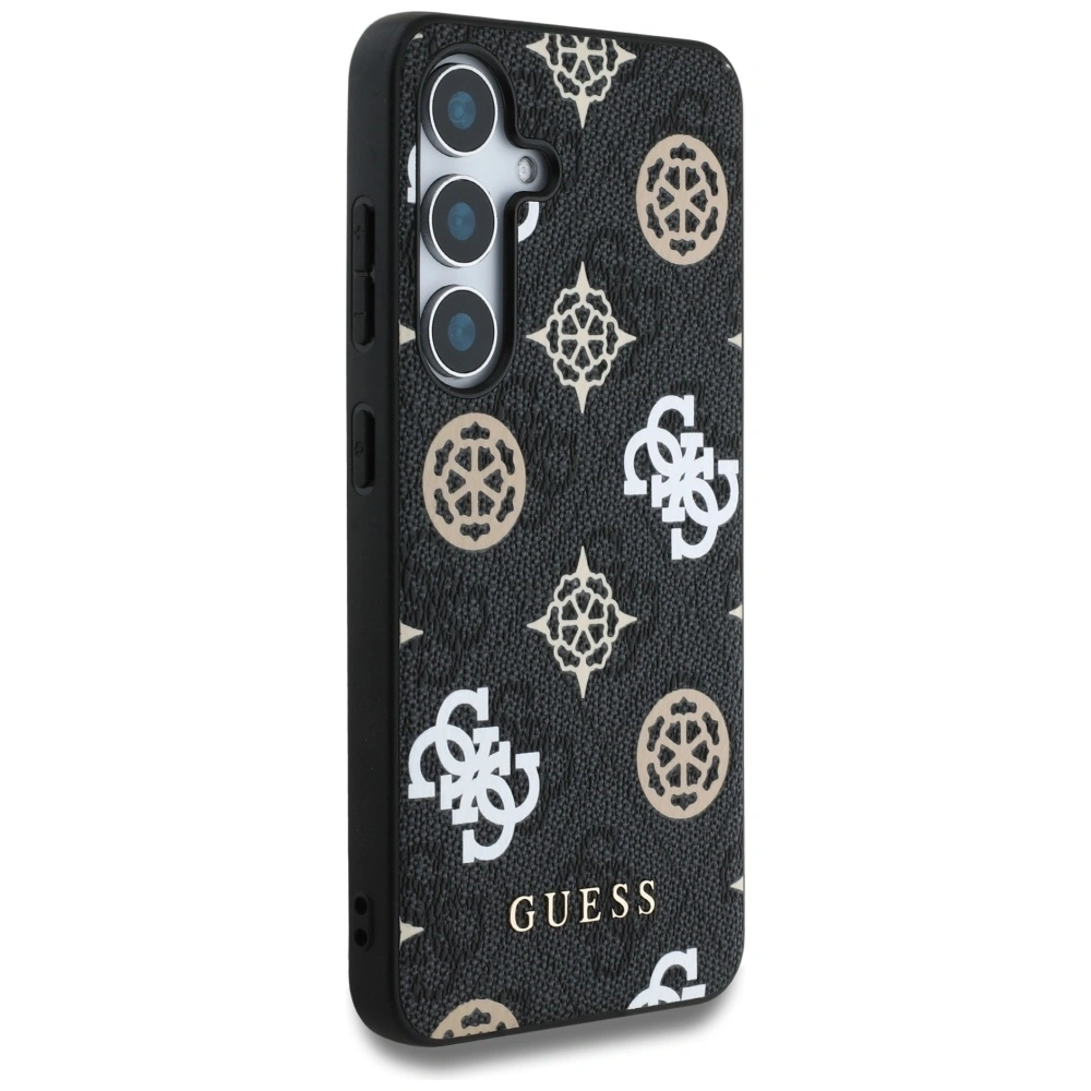 Hurtownia GSM - Guess 4G Bedrucktes Buntes Pfingstrosenmuster MagSafe Samsung Galaxy S25 schwarz - GUE4287 - {ean13} - Hurt