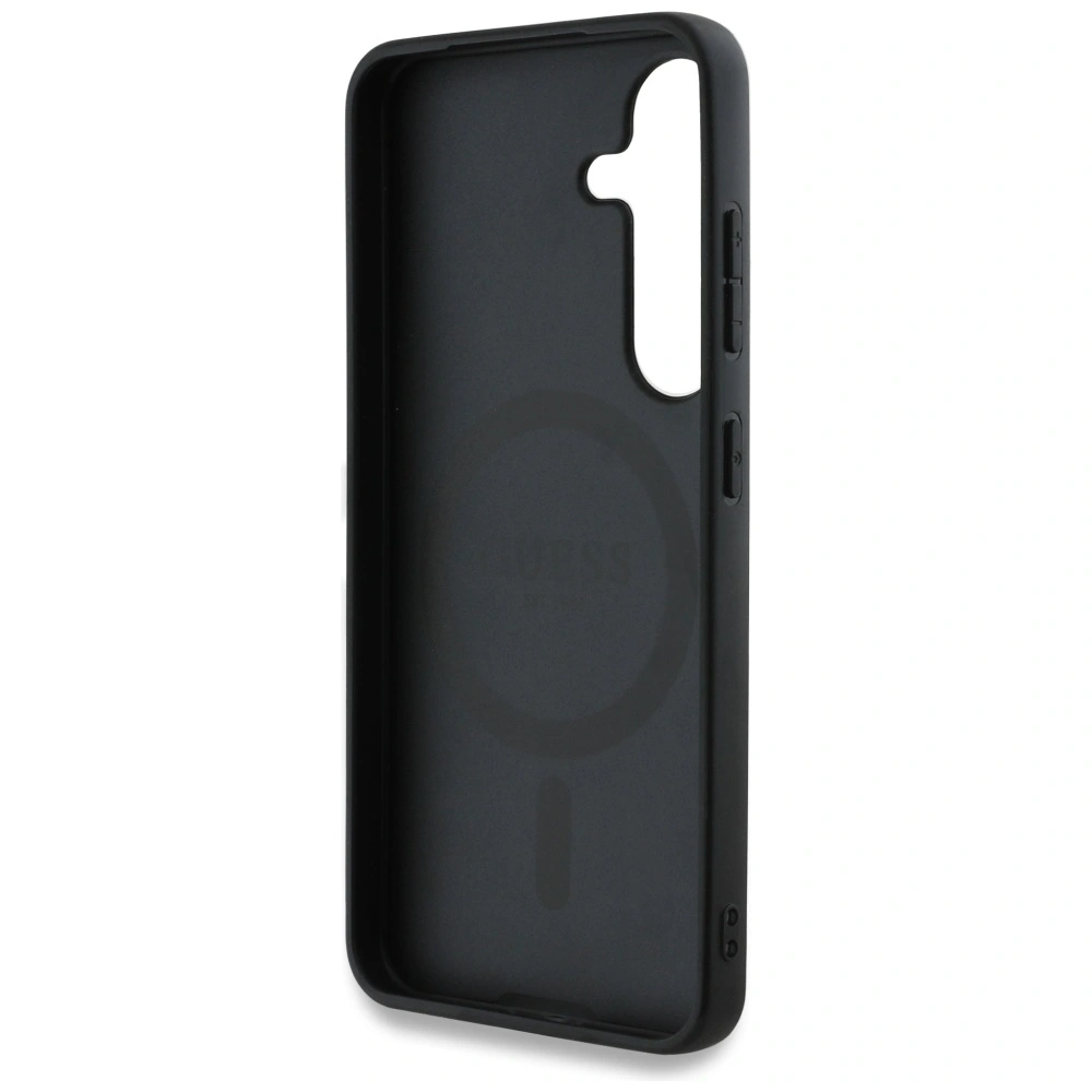 Hurtownia GSM - Guess 4G Bedrucktes Buntes Pfingstrosenmuster MagSafe Samsung Galaxy S25 schwarz - GUE4287 - {ean13} - Hurt