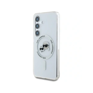 Hurtownia GSM - Karl Lagerfeld Buton Karl & Choupette Capete imprimate cu logo MagSafe Samsung Galaxy S25+ Plus alb - KLD21881 - {ean13} - Hurt