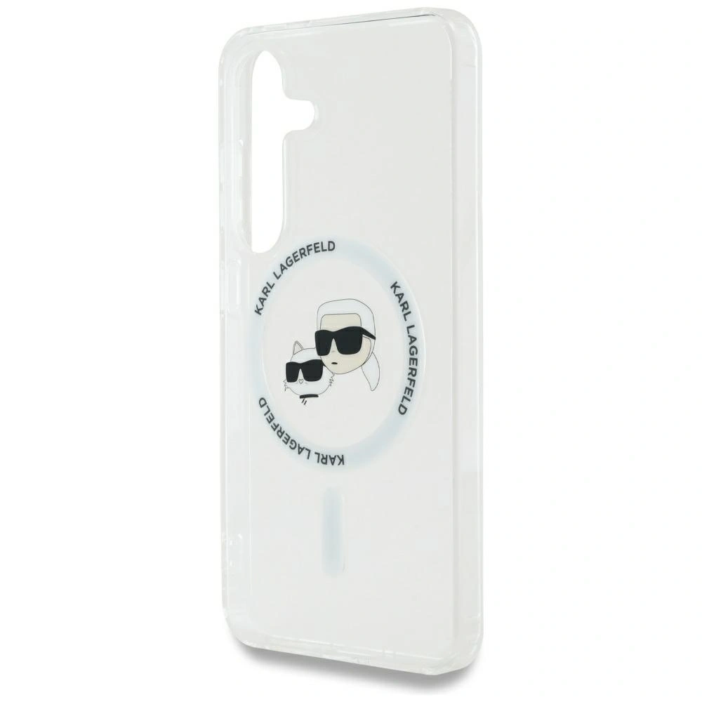 Hurtownia GSM - Karl Lagerfeld Buton Karl & Choupette Capete imprimate cu logo MagSafe Samsung Galaxy S25+ Plus alb - KLD21881 - {ean13} - Hurt
