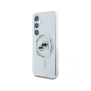 Hurtownia GSM - Karl Lagerfeld Buton Karl & Choupette Capete Tipărite Logo MagSafe Samsung Galaxy S25 alb - KLD21882 - {ean13} - Hurt