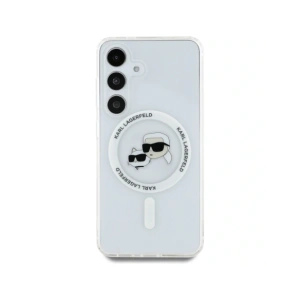 Hurtownia GSM - Karl Lagerfeld Buton Karl & Choupette Capete Tipărite Logo MagSafe Samsung Galaxy S25 alb - KLD21882 - {ean13} - Hurt