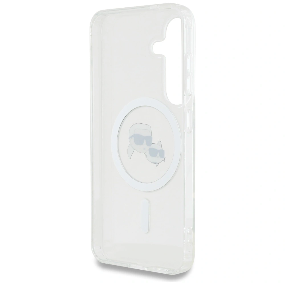 Hurtownia GSM - Karl Lagerfeld Buton Karl & Choupette Capete Tipărite Logo MagSafe Samsung Galaxy S25 alb - KLD21882 - {ean13} - Hurt
