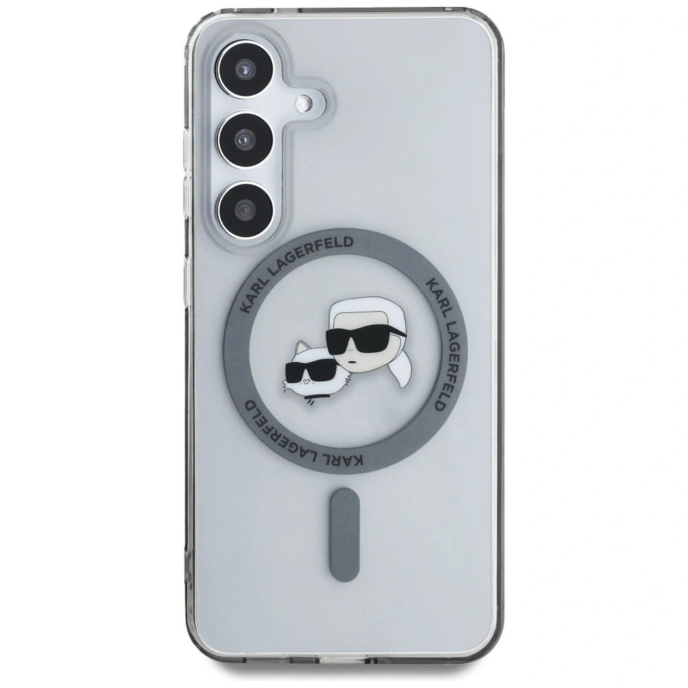 Hurtownia GSM - Karl Lagerfeld Gomb Karl & Choupette Fejek Nyomtatott Logó MagSafe Samsung Galaxy S25+ Plus fekete - KLD21883 - {ean13} - Hurt