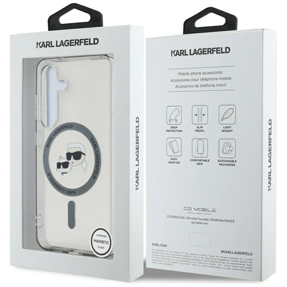Hurtownia GSM - Karl Lagerfeld Gomb Karl & Choupette Fejek Nyomtatott Logó MagSafe Samsung Galaxy S25+ Plus fekete - KLD21883 - {ean13} - Hurt