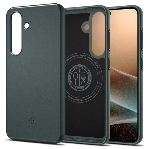 Etui Spigen Thin Fit Mag MagSafe Samsung Galaxy S25 Abyss Green