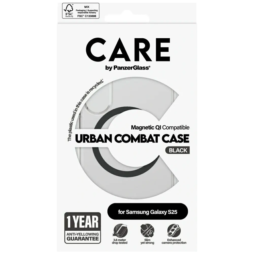 Hurtownia GSM - Etui CARE by PanzerGlass Flagship Urban Combat Black QI do Samsung Galaxy S25 przezroczysty - PZG759 - {ean13} - Hurt