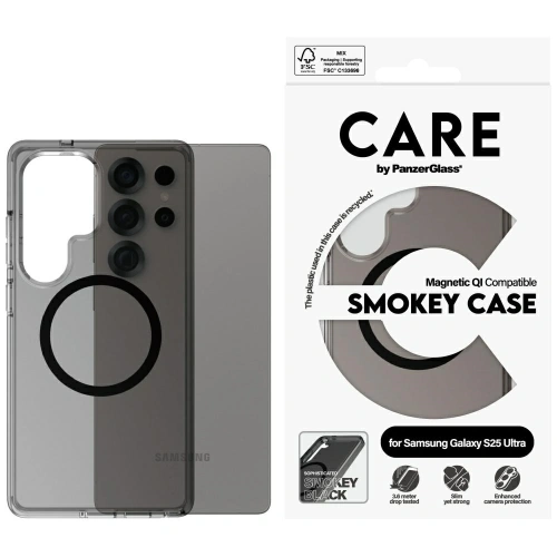 Etui CARE by PanzerGlass Flagship Urban Combat Black QI do Samsung Galaxy S25 Ultra dymny