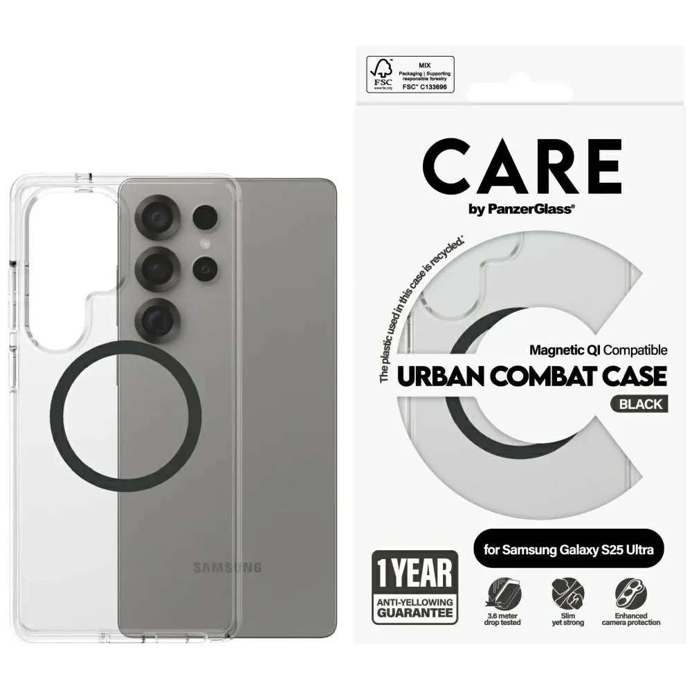 Wholesale CARE by PanzerGlass Flagship Urban Combat Black QI Samsung Galaxy S25 Ultra clear - PZG761 - {ean13} - Hurt