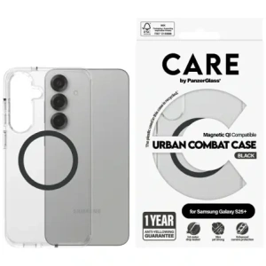 Hurtownia GSM - Etui CARE od PanzerGlass Flagship Urban Combat Black QI pro Samsung Galaxy S25+ Plus průhledný - PZG763 - {ean13} - Hurt