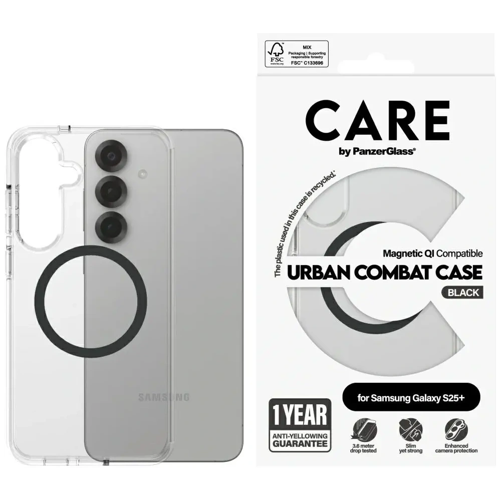 Wholesale CARE by PanzerGlass Flagship Urban Combat Black QI Samsung Galaxy S25+ Plus clear - PZG763 - {ean13} - Hurt