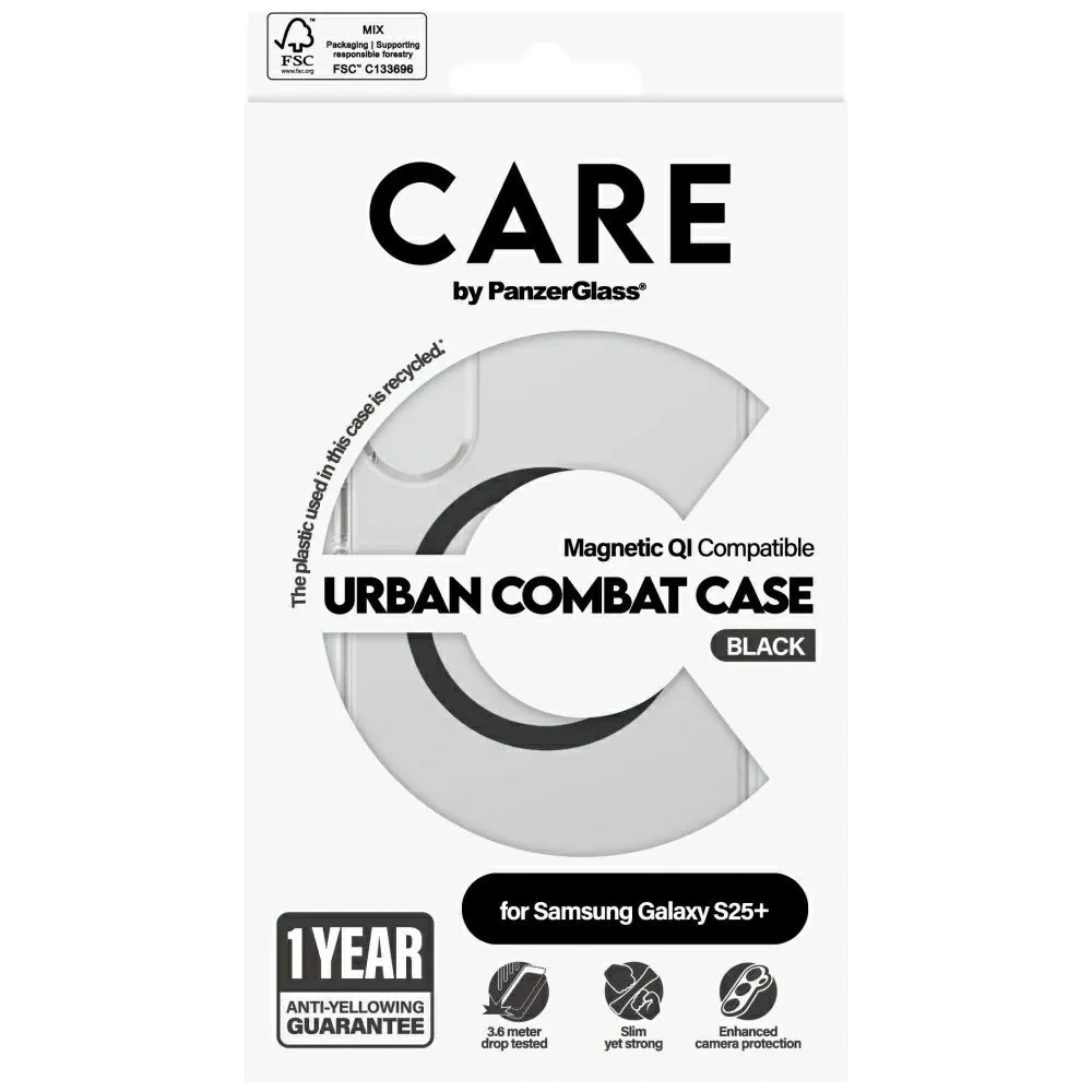 Wholesale CARE by PanzerGlass Flagship Urban Combat Black QI Samsung Galaxy S25+ Plus clear - PZG763 - {ean13} - Hurt