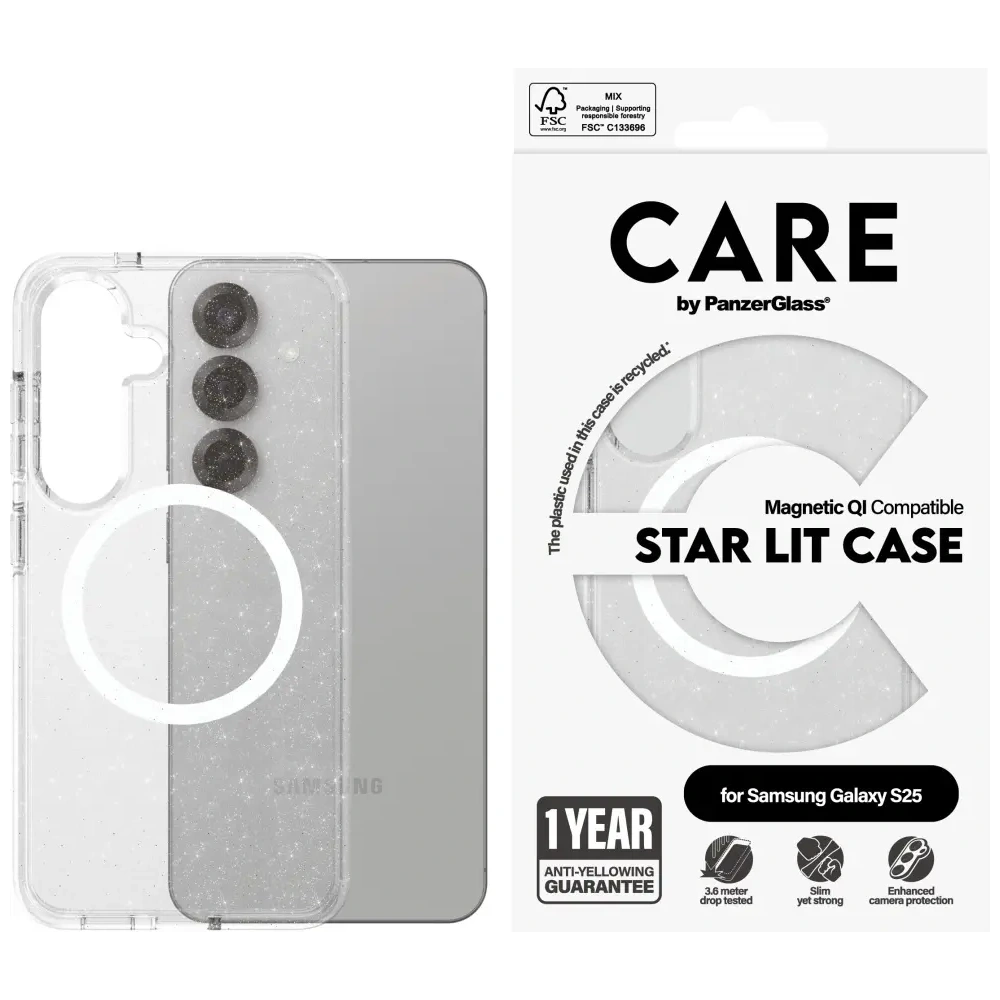 Hurtownia GSM - Etui CARE od PanzerGlass Flagship Urban Combat Starlight White QI pro Samsung Galaxy S25 průhledné - PZG764 - {ean13} - Hurt