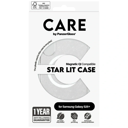 Etui CARE by PanzerGlass Flagship Urban Combat StarLight White QI do Samsung Galaxy S25+ Plus przezroczysty