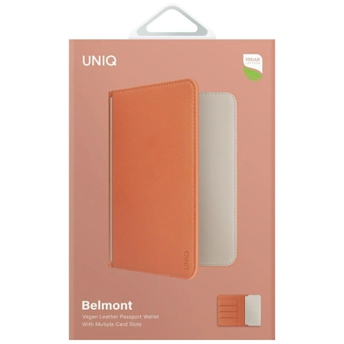 Etui na paszport UNIQ Belmont blokada RFID terracotta kość słoniowa