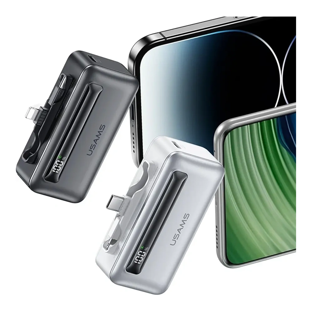 Hurtownia GSM - USAMS US-CD233 4500mAh Powerbank USB-C, Lightning 20W PD Gyors Töltés ezüst - USA1224 - {ean13} - Hurt