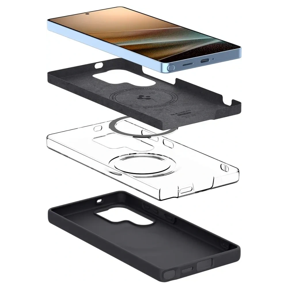 Wholesale Spigen Silicone Fit Mag MagSafe Samsung Galaxy S25 Ultra Black - SPN16639 - {ean13} - Hurt