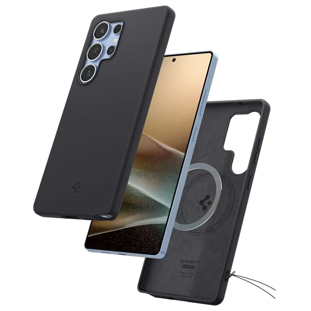 Wholesale Spigen Silicone Fit Mag MagSafe Samsung Galaxy S25 Ultra Black - SPN16639 - {ean13} - Hurt