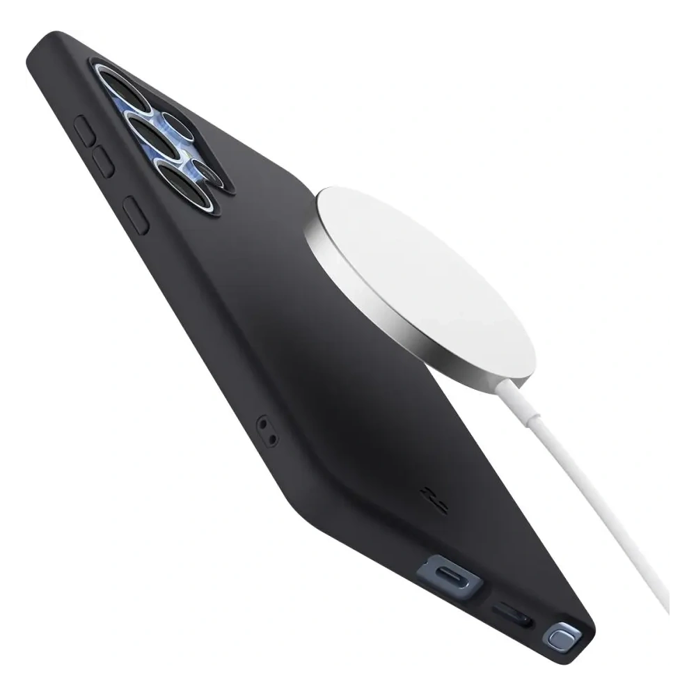 Wholesale Spigen Silicone Fit Mag MagSafe Samsung Galaxy S25 Ultra Black - SPN16639 - {ean13} - Hurt