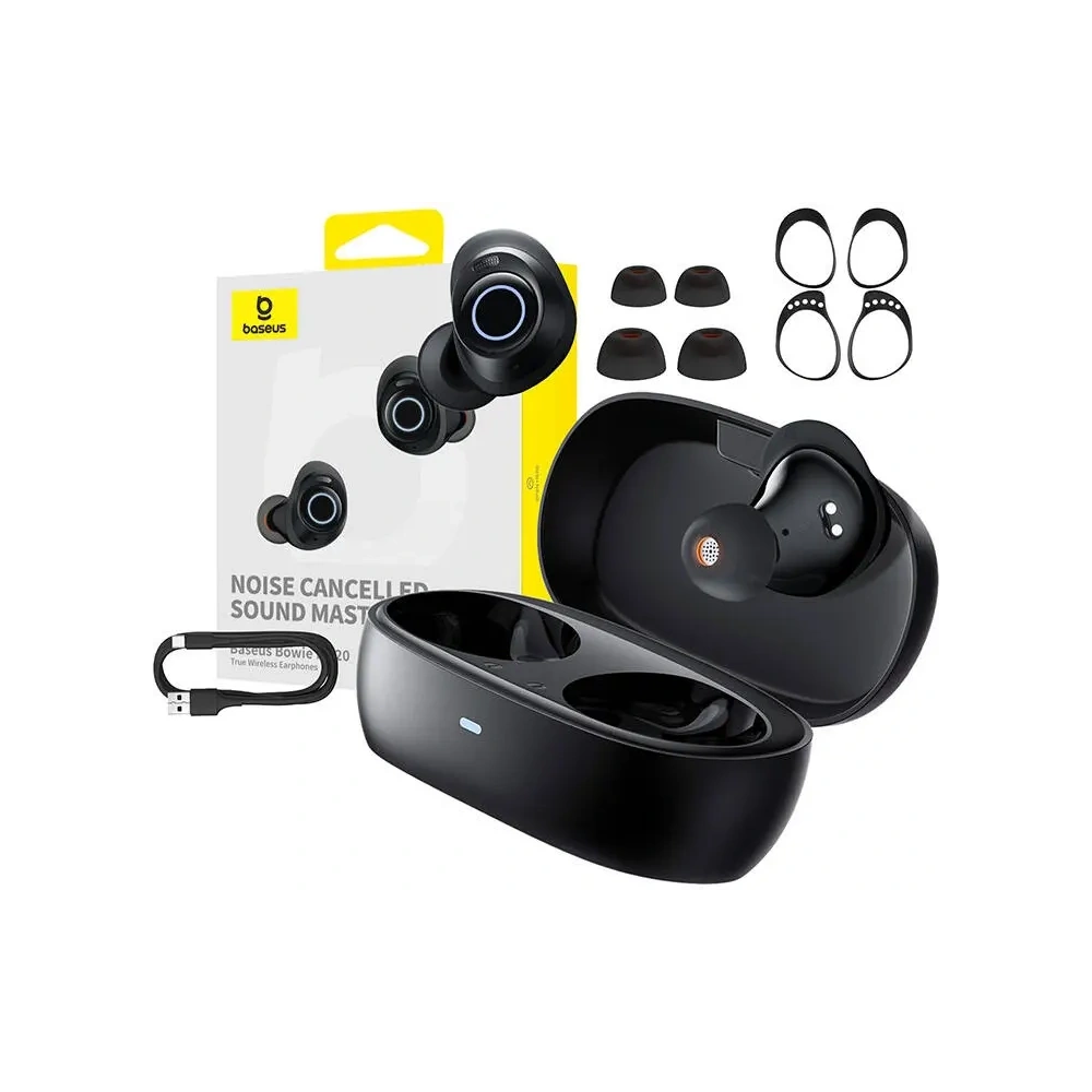 Hurtownia GSM - Bezdrátová sluchátka do uší TWS Baseus Bowie MA20 ANC Bluetooth 5.3 IPX6 (černá) - BSU8924 - {ean13} - Hurt