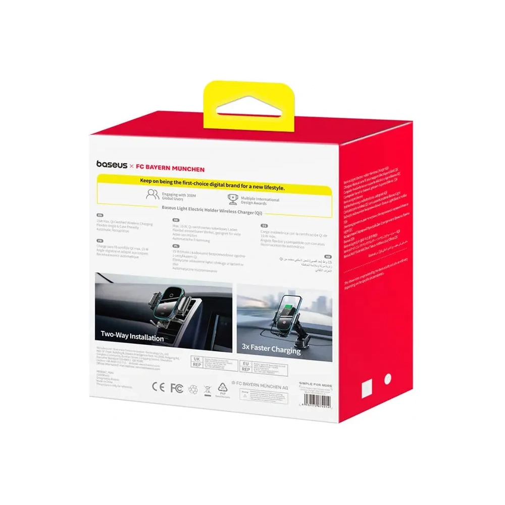 Hurtownia GSM - Baseus suport auto pentru cockpit / parbriz / grilă cu încărcător de 15W Bayern Munich Edition (negru) - BSU8926 - {ean13} - Hurt