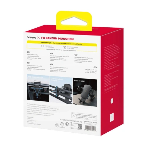 Uchwyt samochodowy do kratki Baseus Metal Age 3 Edycja Bayern Monachium (czarny)