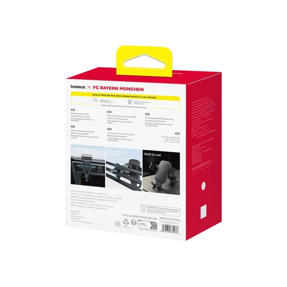 Hurtownia GSM - Baseus Suport auto Metal Age 3 Edition Bayern Munich (negru) - BSU8928 - {ean13} - Hurt