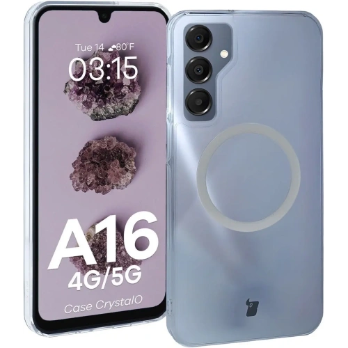 Etui z pierścieniem magnetycznym Bizon Case CrystalO do Samsung Galaxy A16 4G/5G przezroczyste