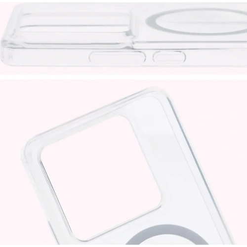 Etui z pierścieniem magnetycznym Bizon Case CrystalO do Xiaomi 14T Pro przezroczyste