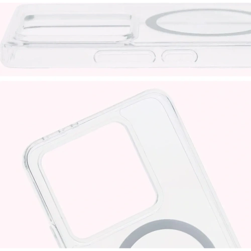 Etui z pierścieniem magnetycznym Bizon Case CrystalO do Xiaomi 14T przezroczyste