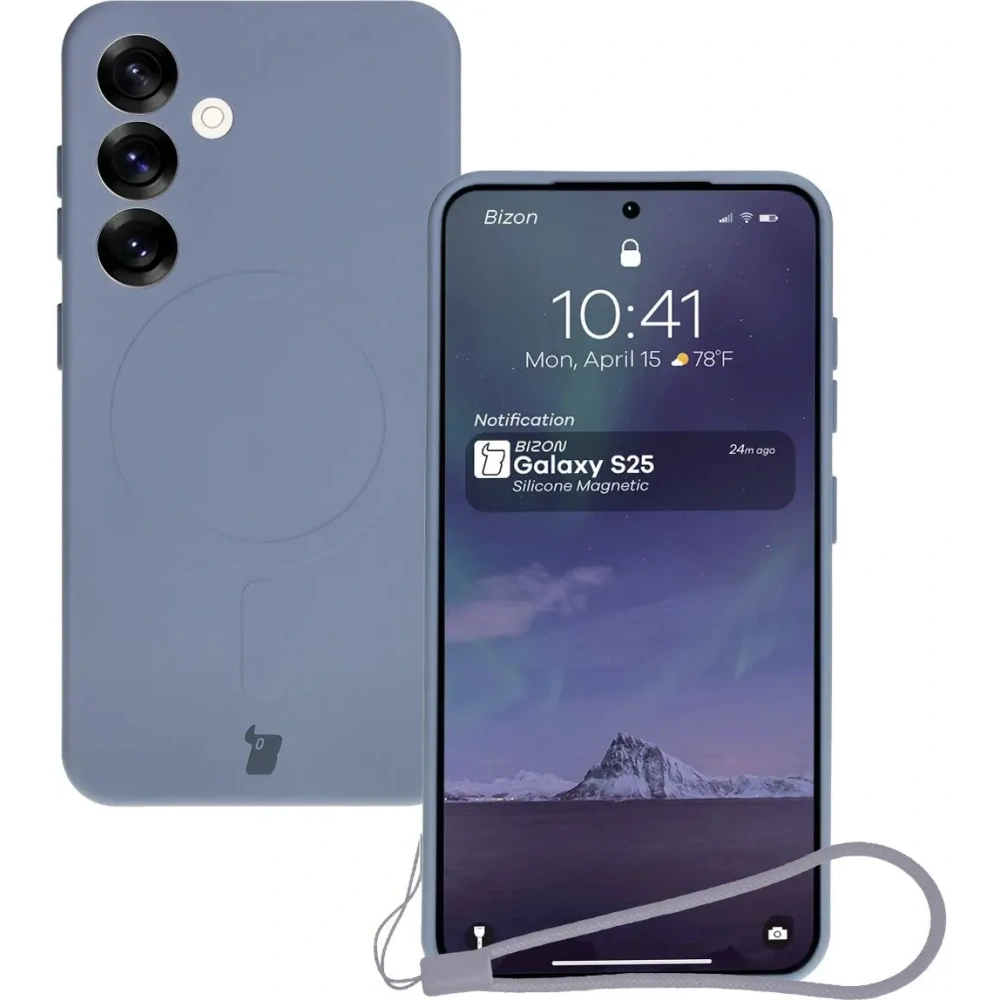 Hurtownia GSM - Bizon Case Silikon Magnetic Samsung Galaxy S25 / Galaxy S24 grau - BIZ8289 - {ean13} - Hurt