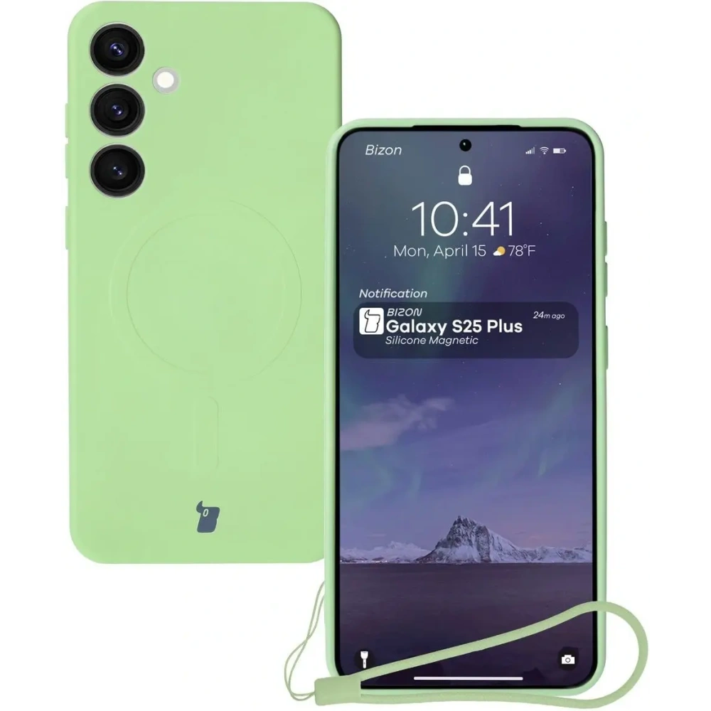 Hurtownia GSM - Bizon Case Silicone Magnetic Samsung Galaxy S25+ Plus / S24+ Plus verde deschis - BIZ8292 - {ean13} - Hurt