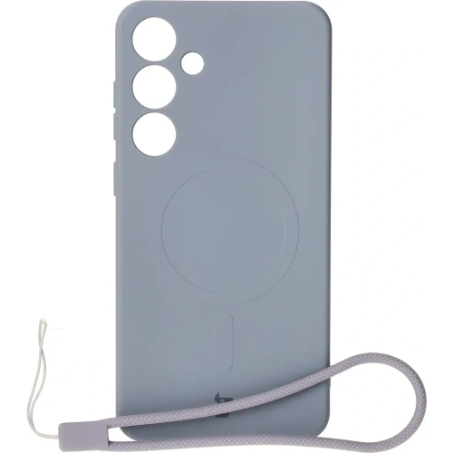 Silikonowe etui z pierścieniem magnetycznym Bizon Case Silicone Magnetic do Samsung Galaxy S25+ Plus / S24+ Plus szare