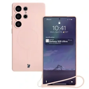 Wholesale Bizon Case Silicone Magnetic Samsung Galaxy S25 Ultra light pink - BIZ8294 - {ean13} - Hurt