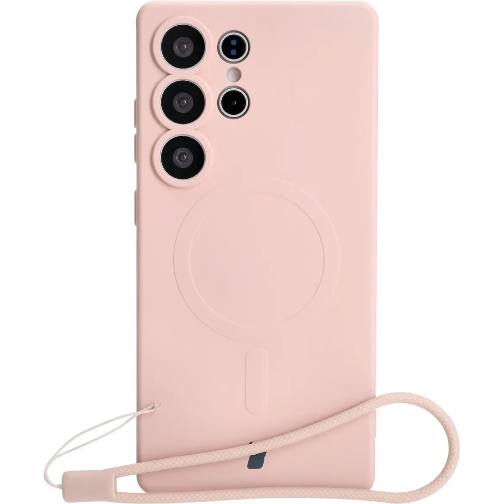 Hurtownia GSM - Silikonový kryt s magnetickým kroužkem Bizon Case Silicone Magnetic pro Samsung Galaxy S25 Ultra světle růžový - BIZ8294 - {ean13} - Hurt
