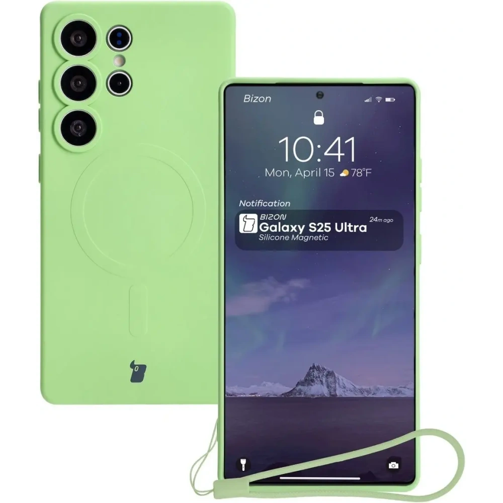Wholesale Bizon Case Silicone Magnetic Samsung Galaxy S25 Ultra light green - BIZ8295 - {ean13} - Hurt