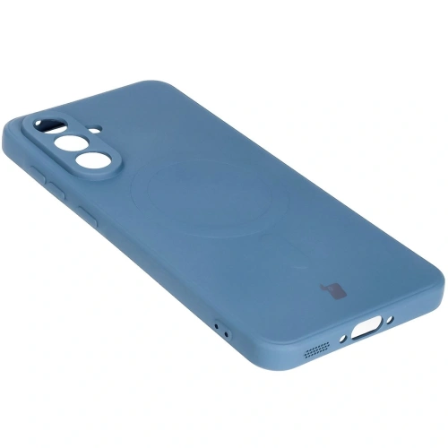 Silikonowe etui z pierścieniem magnetycznym Bizon Case Silicone Magnetic Sq do Samsung Galaxy A56 5G granatowe