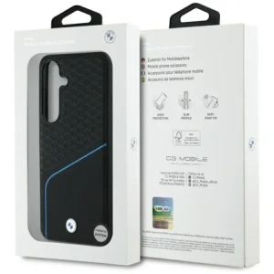 Wholesale BMW Leather Textured and Smooth MagSafe Samsung Galaxy S25 black - BMW803 - {ean13} - Hurt