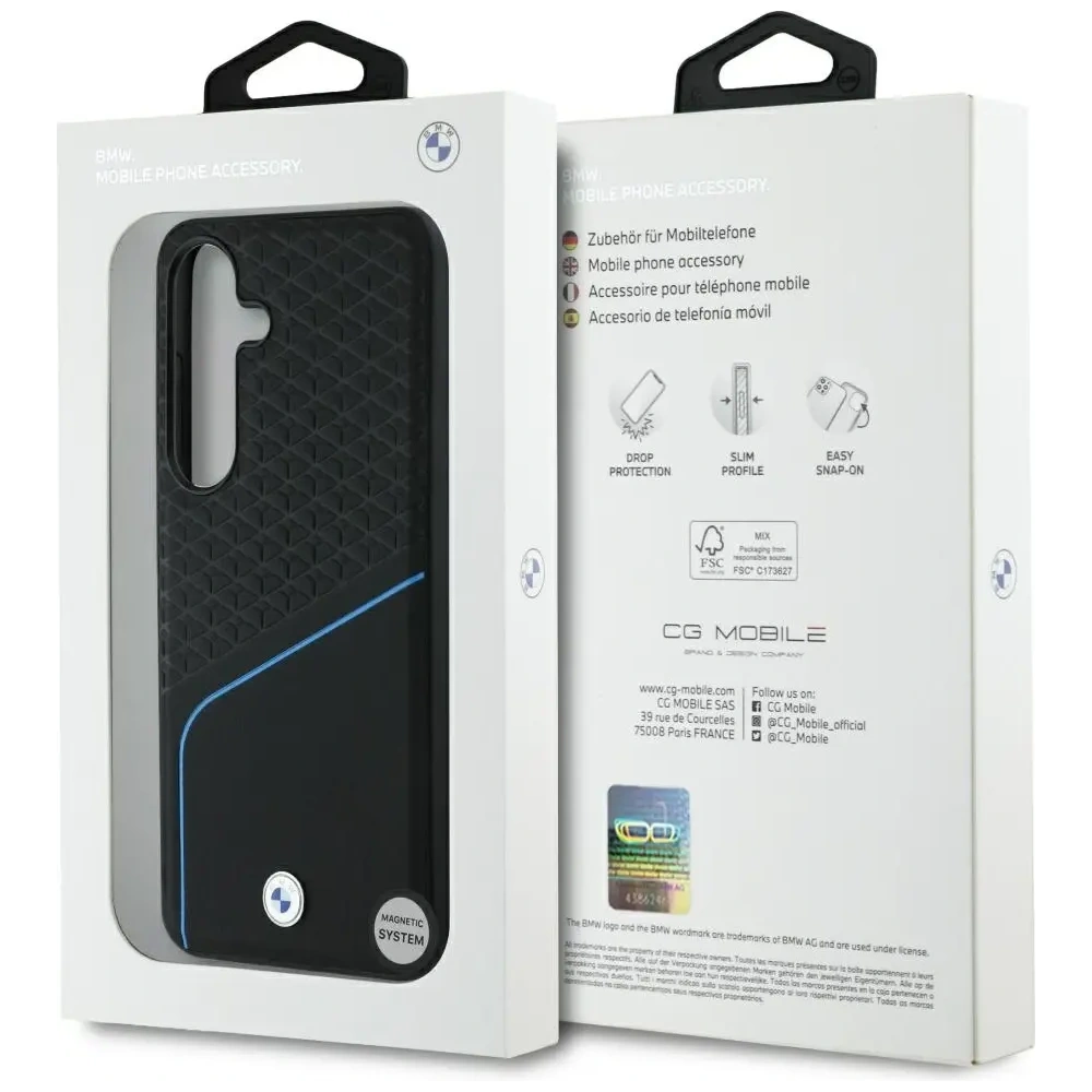 Hurtownia GSM - BMW Ledertexturiert und glatt MagSafe Samsung Galaxy S25 schwarz - BMW803 - {ean13} - Hurt