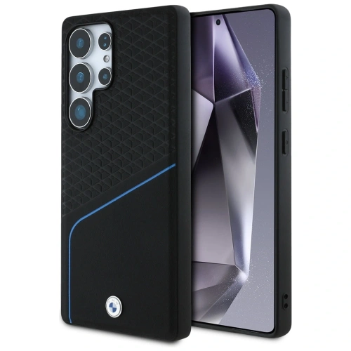 Etui BMW Leather Textured and Smooth MagSafe do Samsung Galaxy S25 Ultra czarny