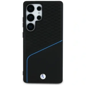 Hurtownia GSM - Etui BMW kožené s texturou a hladké MagSafe pro Samsung Galaxy S25 Ultra černé - BMW804 - {ean13} - Hurt